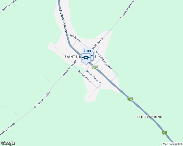 map of restaurants, bars, coffee shops, grocery stores, and more near 9A Rue du Pavillon in Rimouski