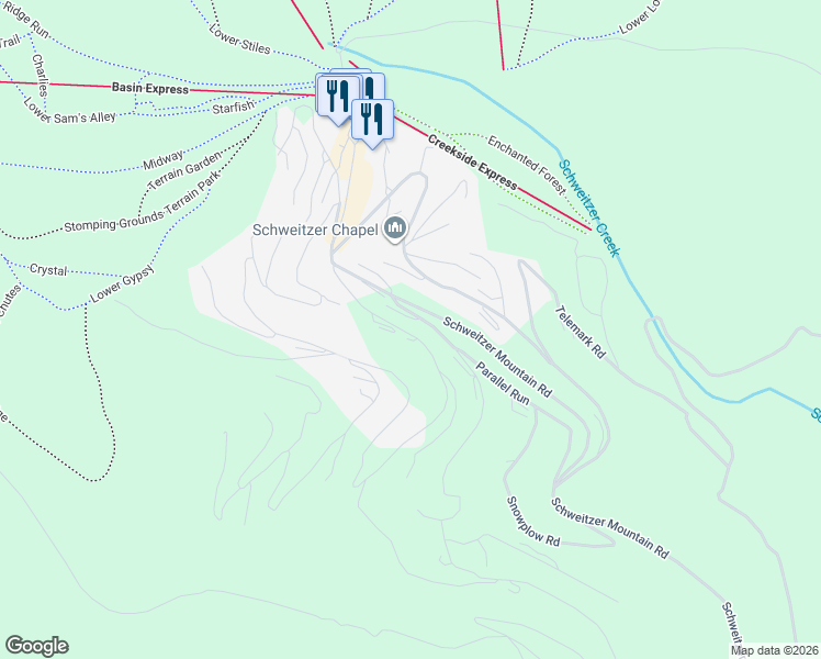map of restaurants, bars, coffee shops, grocery stores, and more near 22 Snowghost Road in Sandpoint