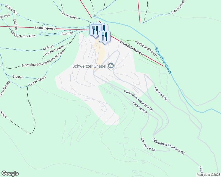 map of restaurants, bars, coffee shops, grocery stores, and more near 04 Parallel Run in Sandpoint