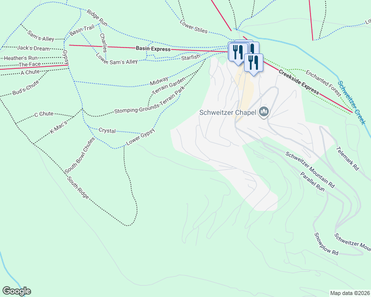 map of restaurants, bars, coffee shops, grocery stores, and more near 763 Crystal Springs Run in Sandpoint