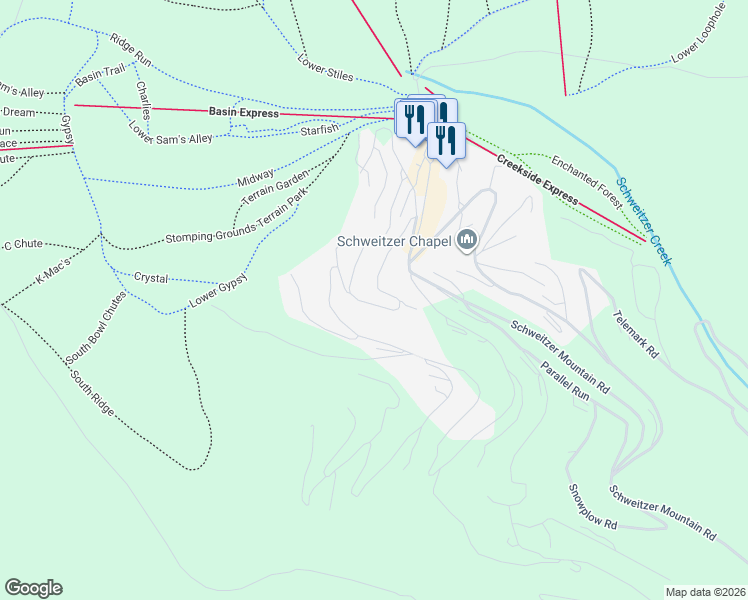 map of restaurants, bars, coffee shops, grocery stores, and more near 357 Road Crystal Springs in Sandpoint