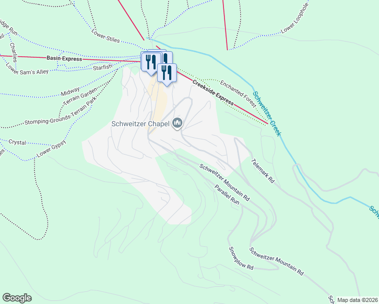 map of restaurants, bars, coffee shops, grocery stores, and more near 22 Snowghost Road in Sandpoint