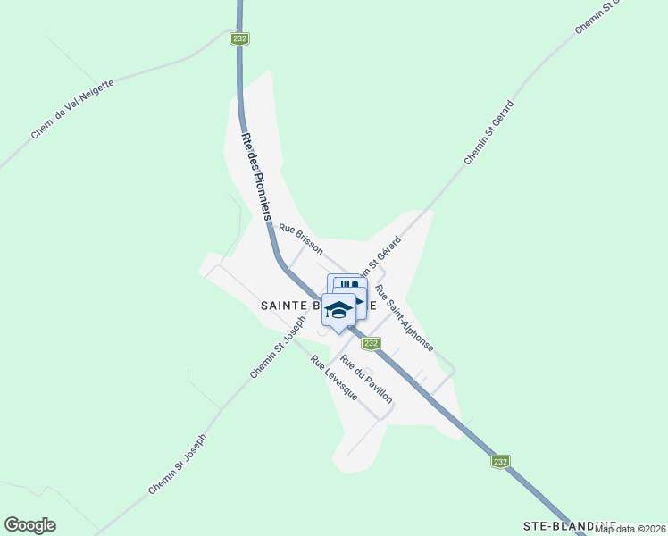 map of restaurants, bars, coffee shops, grocery stores, and more near 36 Rue Brisson in Rimouski