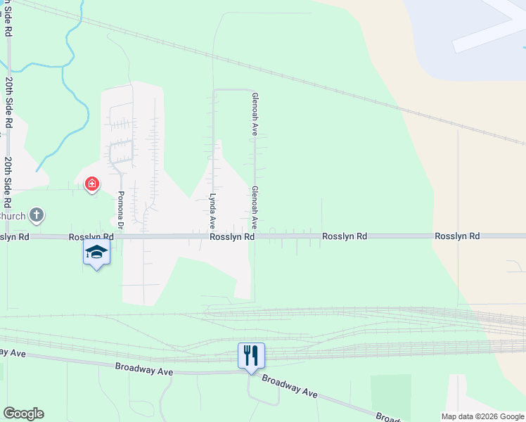 map of restaurants, bars, coffee shops, grocery stores, and more near 2060 Glenoah Avenue in Thunder Bay