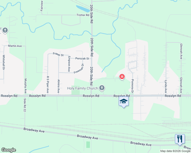 map of restaurants, bars, coffee shops, grocery stores, and more near 2095 Otway Street in Thunder Bay