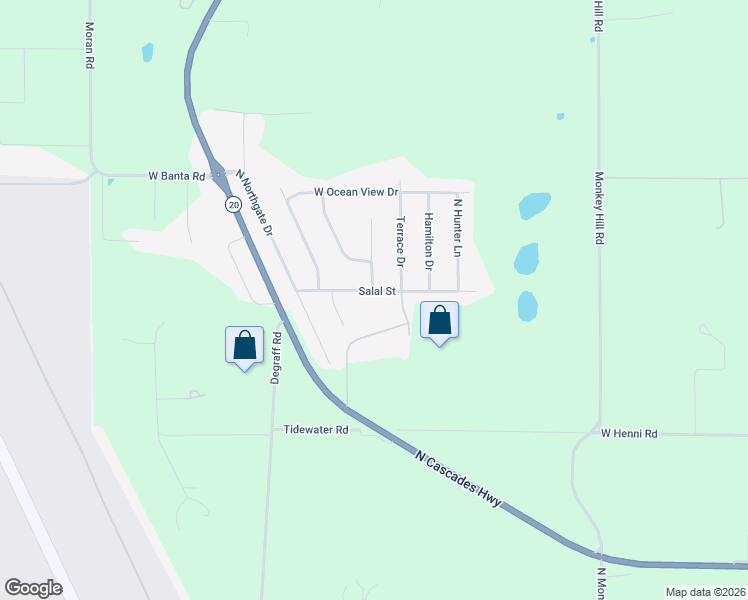 map of restaurants, bars, coffee shops, grocery stores, and more near 573 Salal Street in Oak Harbor