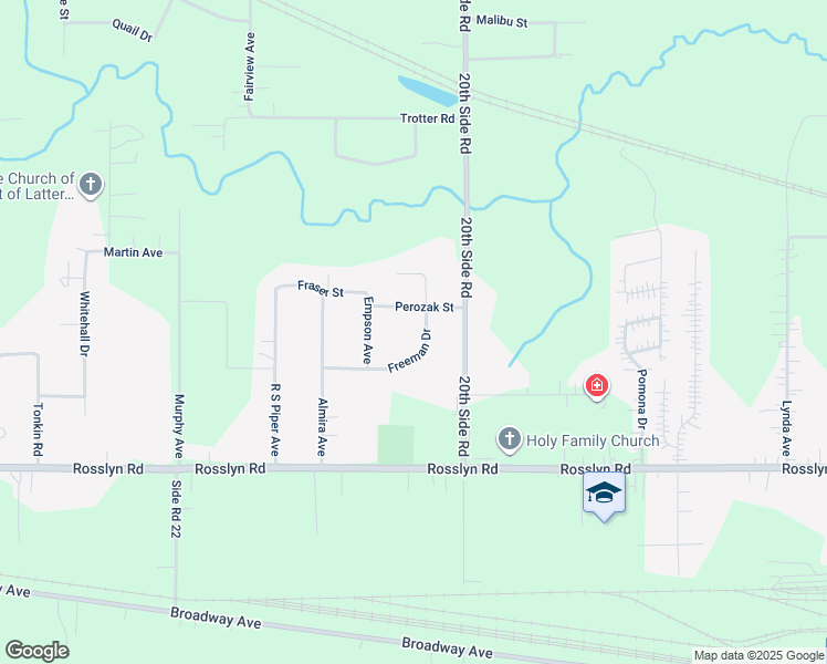 map of restaurants, bars, coffee shops, grocery stores, and more near 2115 Freeman Drive in Thunder Bay