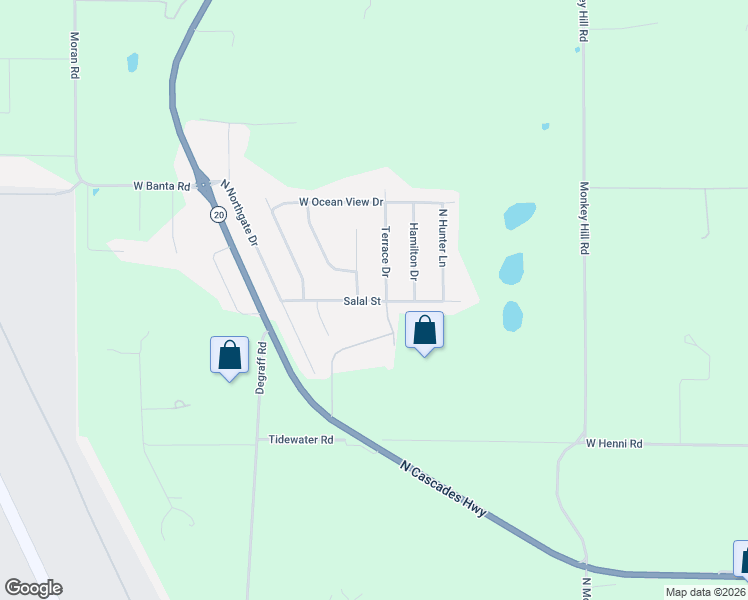 map of restaurants, bars, coffee shops, grocery stores, and more near 573 Salal St in Oak Harbor