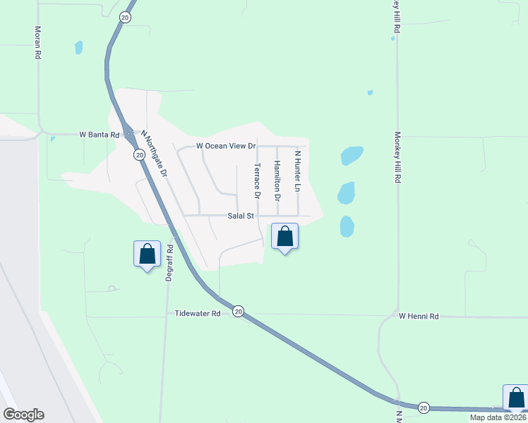 map of restaurants, bars, coffee shops, grocery stores, and more near 539 Salal Street in Oak Harbor