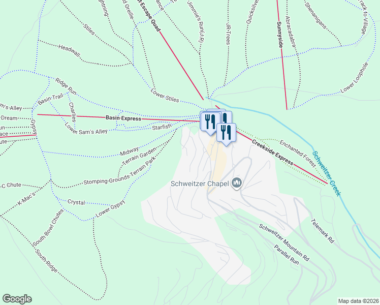 map of restaurants, bars, coffee shops, grocery stores, and more near 129 Chutes Lane in Sandpoint