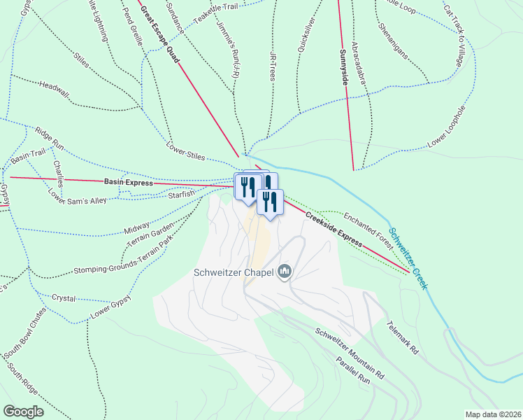 map of restaurants, bars, coffee shops, grocery stores, and more near 101B Village Lane in Sandpoint