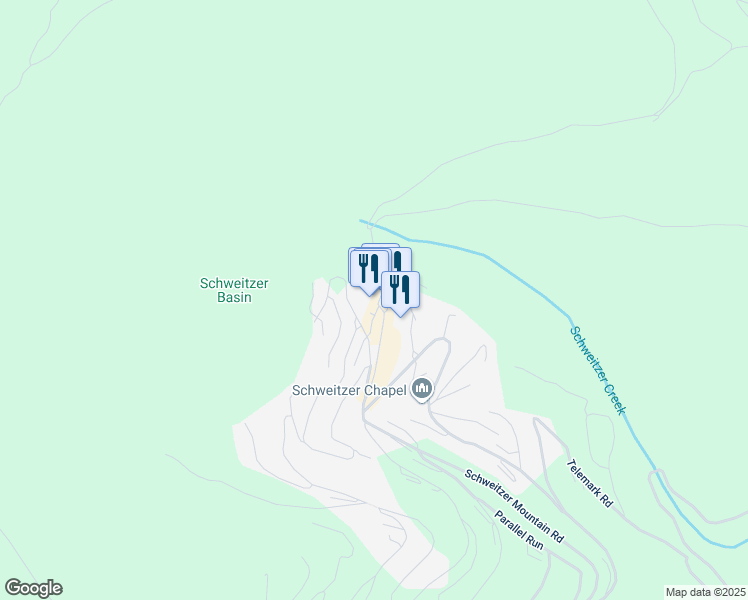 map of restaurants, bars, coffee shops, grocery stores, and more near 10000 Schweitzer Mountain Road in Sandpoint