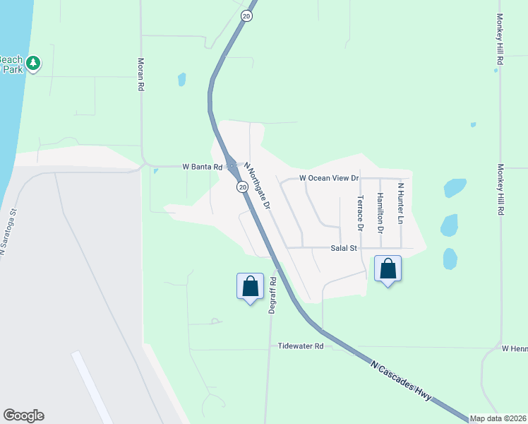 map of restaurants, bars, coffee shops, grocery stores, and more near 4355 Northgate Drive in Oak Harbor