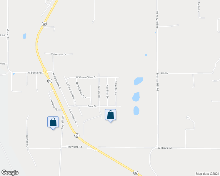 map of restaurants, bars, coffee shops, grocery stores, and more near 4360 Diana Lane in Oak Harbor
