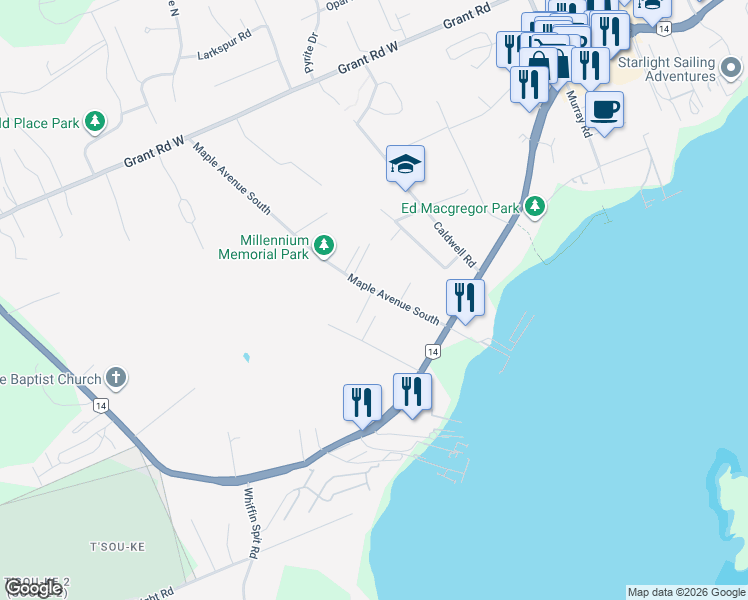 map of restaurants, bars, coffee shops, grocery stores, and more near 1869 Tominny Road in Sooke
