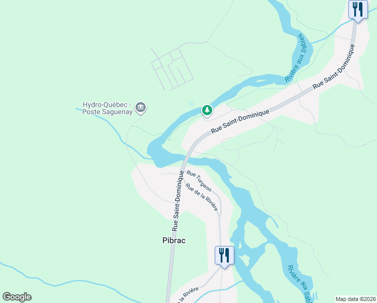 map of restaurants, bars, coffee shops, grocery stores, and more near 3360 Rue Saint-Dominique in Saguenay