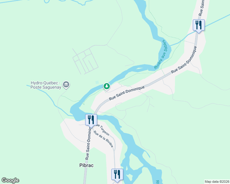 map of restaurants, bars, coffee shops, grocery stores, and more near 3350 Rue Saint-Dominique in Saguenay