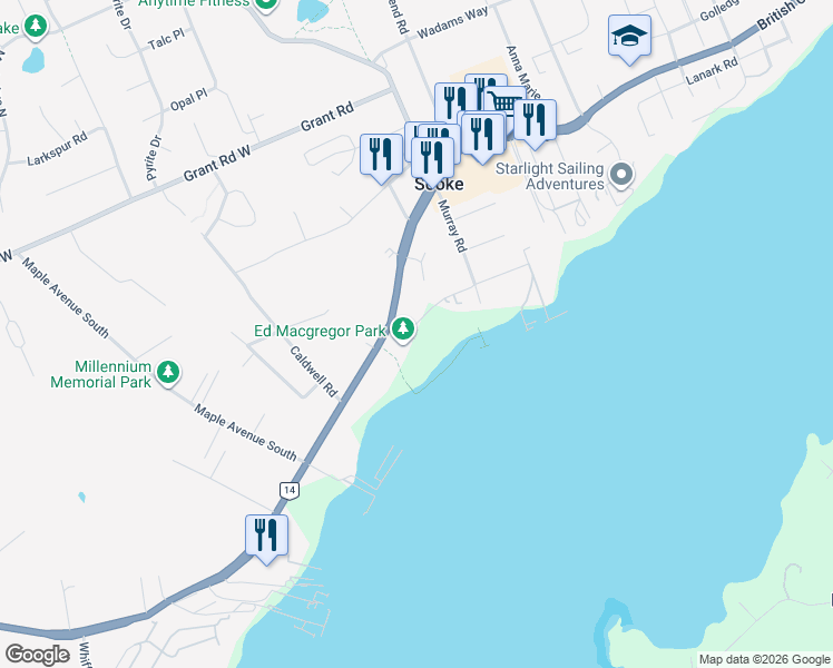 map of restaurants, bars, coffee shops, grocery stores, and more near 6762 Horne Road in Sooke
