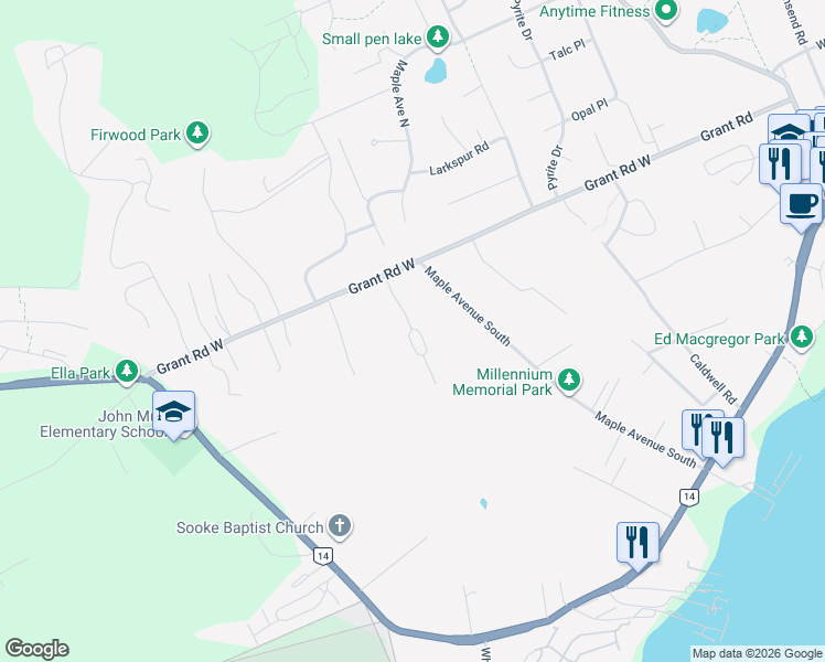 map of restaurants, bars, coffee shops, grocery stores, and more near in Sooke
