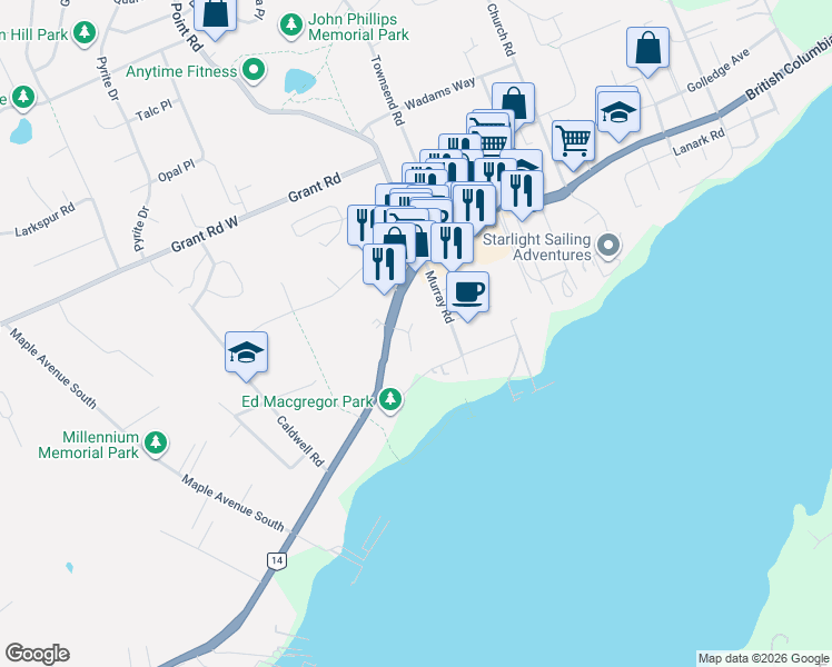 map of restaurants, bars, coffee shops, grocery stores, and more near 6743 Sooke Road in Sooke