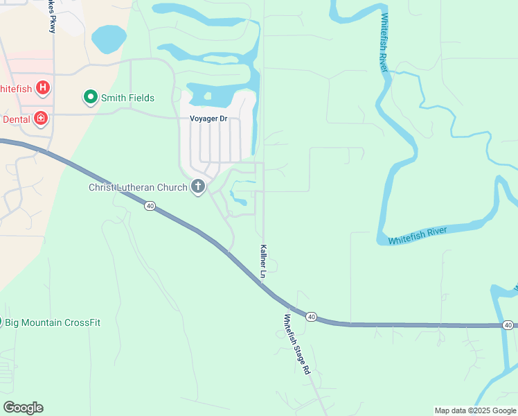 map of restaurants, bars, coffee shops, grocery stores, and more near 6205 Davos Lane in Whitefish