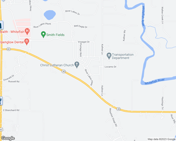 map of restaurants, bars, coffee shops, grocery stores, and more near 6104 Monterra Avenue in Whitefish