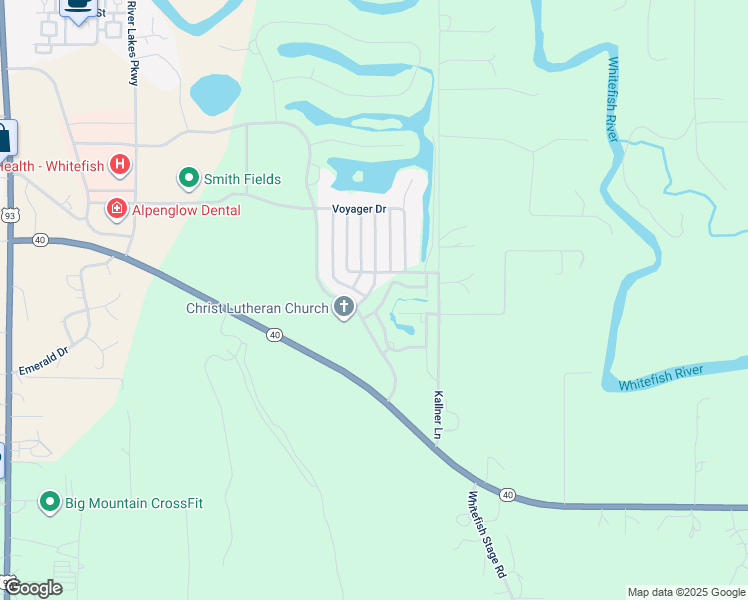 map of restaurants, bars, coffee shops, grocery stores, and more near 6005 Saint Moritz Drive in Whitefish