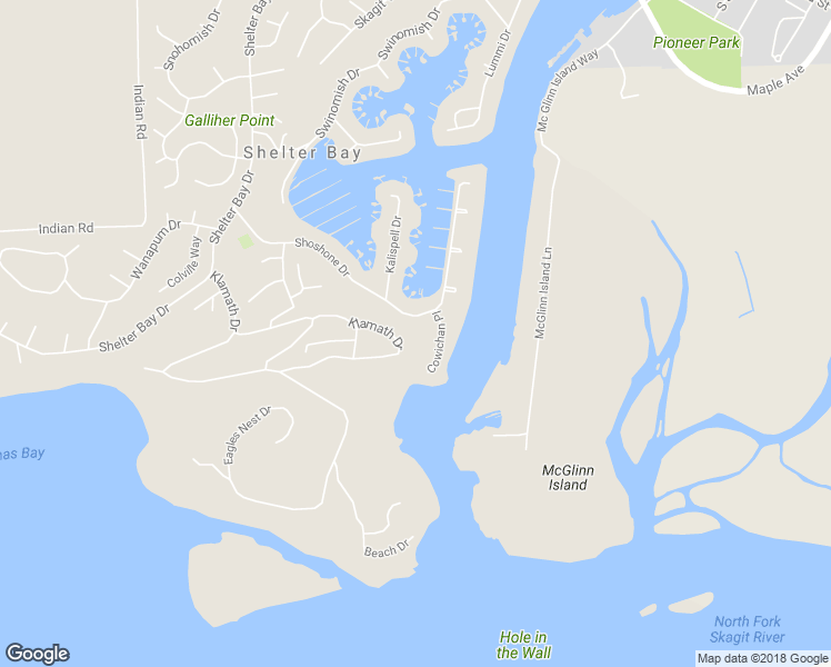 map of restaurants, bars, coffee shops, grocery stores, and more near 838 Shoshone Drive in La Conner