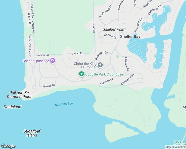 map of restaurants, bars, coffee shops, grocery stores, and more near 602 Shelter Bay Drive in La Conner