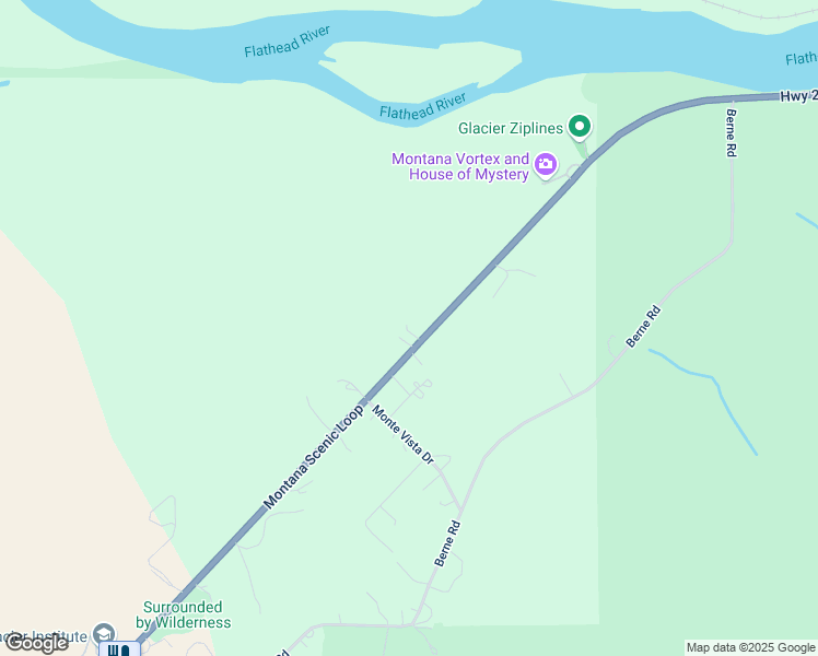 map of restaurants, bars, coffee shops, grocery stores, and more near 7622-7674 Highway 2 East in Columbia Falls