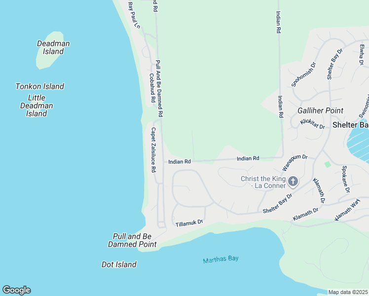 map of restaurants, bars, coffee shops, grocery stores, and more near 18130 Raleigh Lane in La Conner