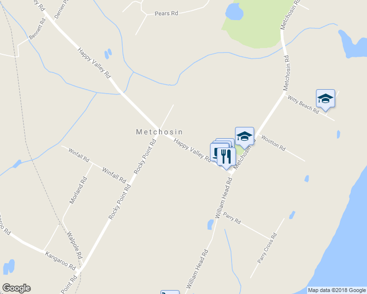 map of restaurants, bars, coffee shops, grocery stores, and more near 4430 Happy Valley Road in Victoria