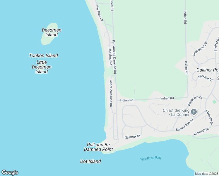 map of restaurants, bars, coffee shops, grocery stores, and more near 18274 Capet Zalsiluce Road in La Conner