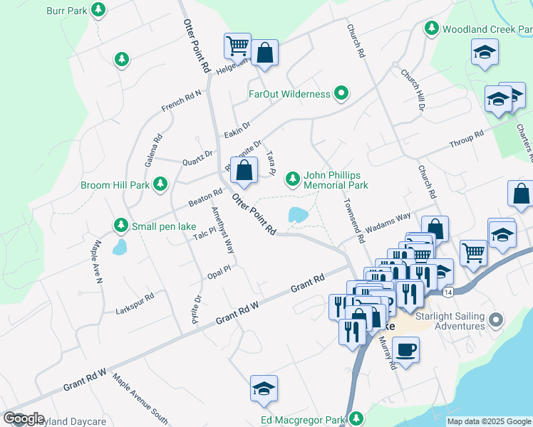 map of restaurants, bars, coffee shops, grocery stores, and more near 2197 Otter Point Road in Sooke