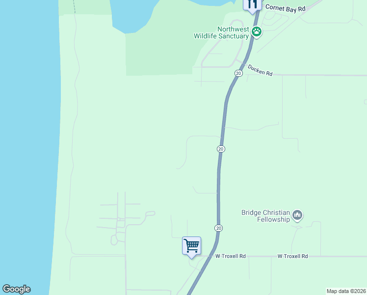 map of restaurants, bars, coffee shops, grocery stores, and more near 40201 State Route 20 in Oak Harbor