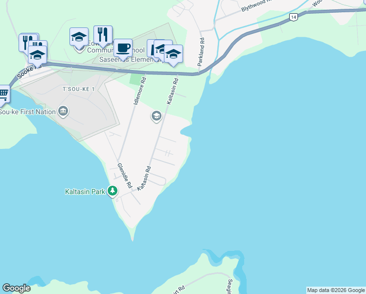 map of restaurants, bars, coffee shops, grocery stores, and more near 1991 Kaltasin Road in Sooke