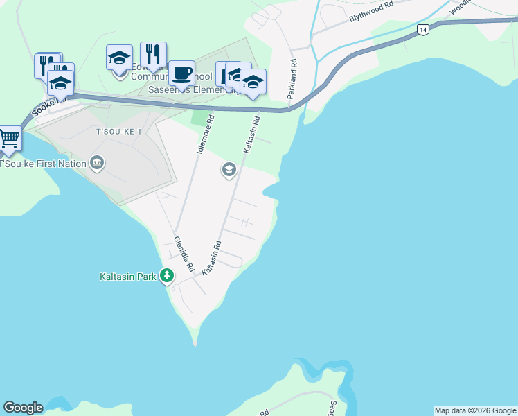 map of restaurants, bars, coffee shops, grocery stores, and more near 1991 Kaltasin Road in Sooke