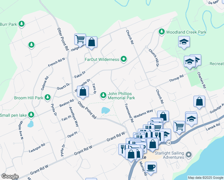 map of restaurants, bars, coffee shops, grocery stores, and more near 2258 Townsend Road in Sooke