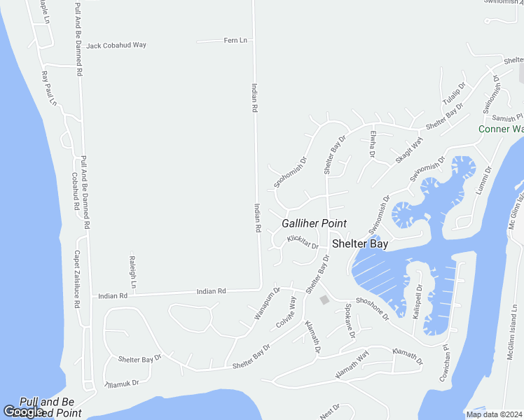 map of restaurants, bars, coffee shops, grocery stores, and more near 413 Umatilla Place in La Conner