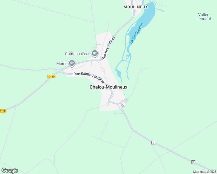 map of restaurants, bars, coffee shops, grocery stores, and more near in Chalou-Moulineux