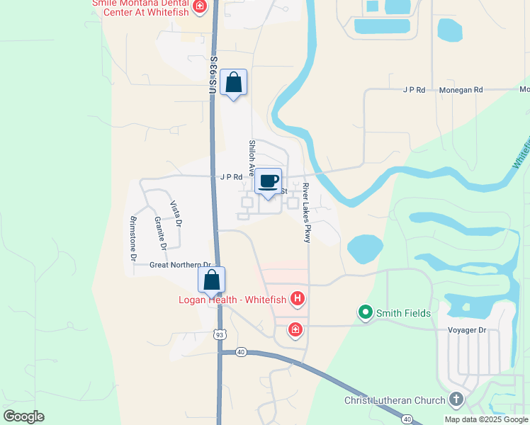 map of restaurants, bars, coffee shops, grocery stores, and more near 532 Silverleaf Drive in Whitefish