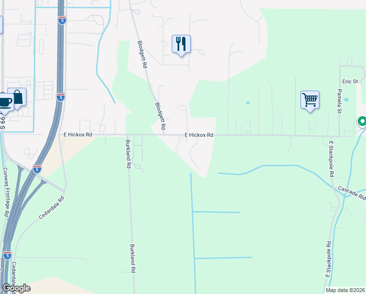 map of restaurants, bars, coffee shops, grocery stores, and more near 18075 Granite Lane in Mount Vernon