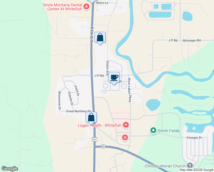 map of restaurants, bars, coffee shops, grocery stores, and more near 532 Silverleaf Drive in Whitefish