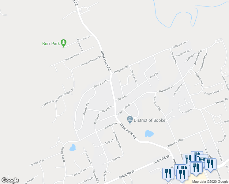 map of restaurants, bars, coffee shops, grocery stores, and more near 2349 Otter Point Road in Sooke