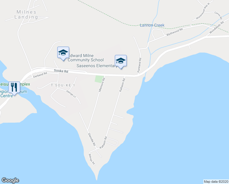 map of restaurants, bars, coffee shops, grocery stores, and more near 2050 Kaltasin Road in Sooke