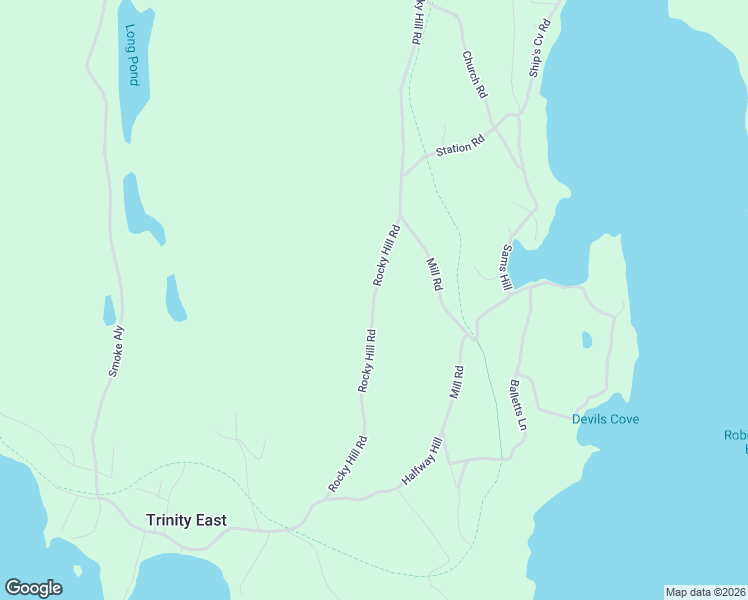 map of restaurants, bars, coffee shops, grocery stores, and more near Rocky Hill Road in Port Rexton