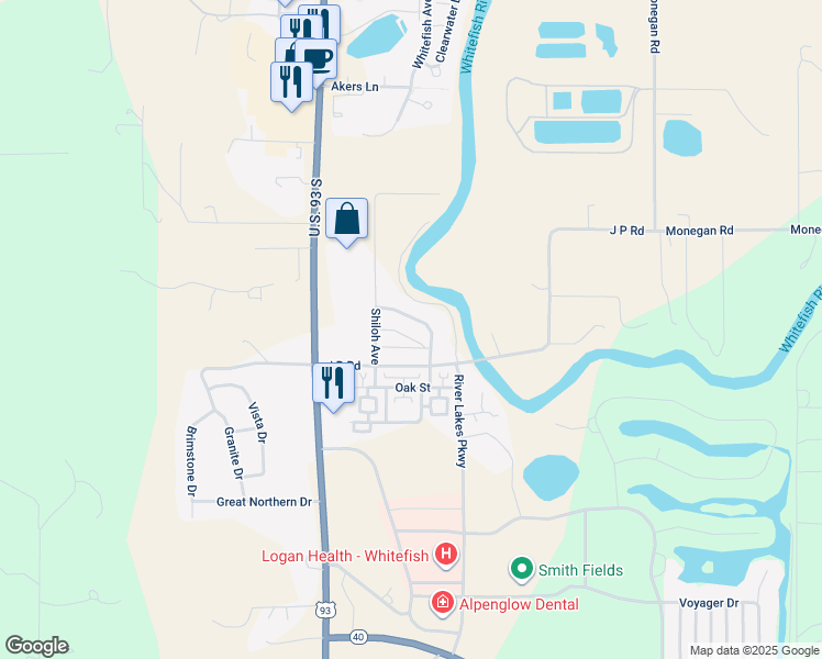 map of restaurants, bars, coffee shops, grocery stores, and more near 161 Arielle Way in Whitefish