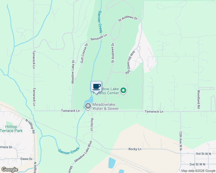 map of restaurants, bars, coffee shops, grocery stores, and more near 505 Saint Andrews Drive in Columbia Falls