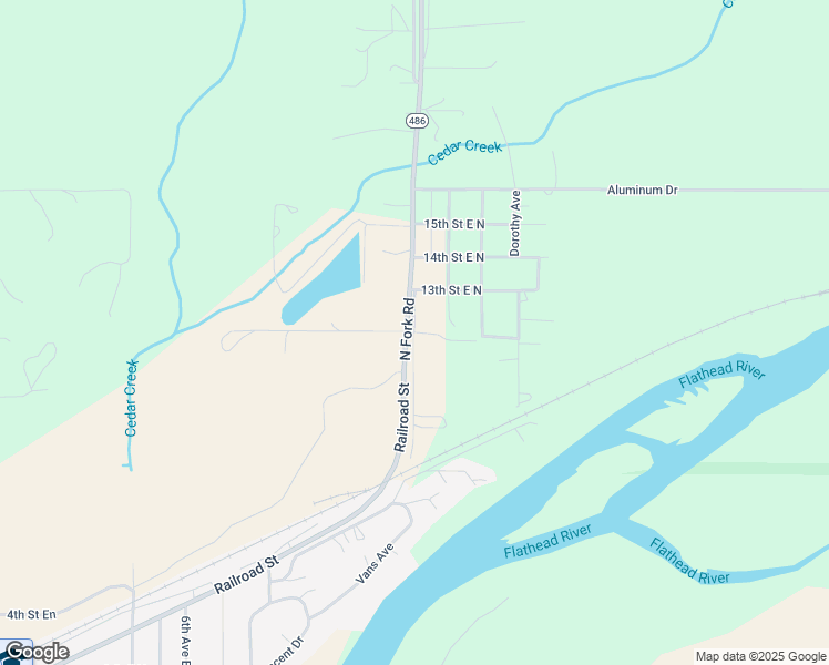 map of restaurants, bars, coffee shops, grocery stores, and more near 1197 12th Street East North in Columbia Falls