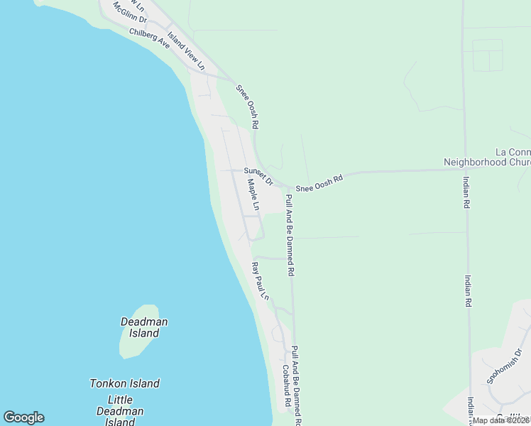 map of restaurants, bars, coffee shops, grocery stores, and more near 17483 Maple Lane in La Conner